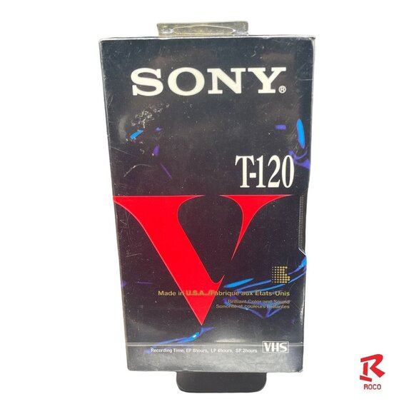 📼Sony T-120 SEALED Premium Grade Blank VHS VCR Video Cassette Tapes 6 Hours📼 - Picture 1 of 5